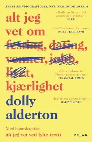Omslag: "Alt jeg vet om kjærligheten" av Dolly Alderton